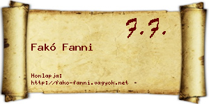 Fakó Fanni névjegykártya