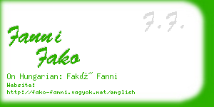 fanni fako business card